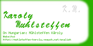 karoly muhlsteffen business card